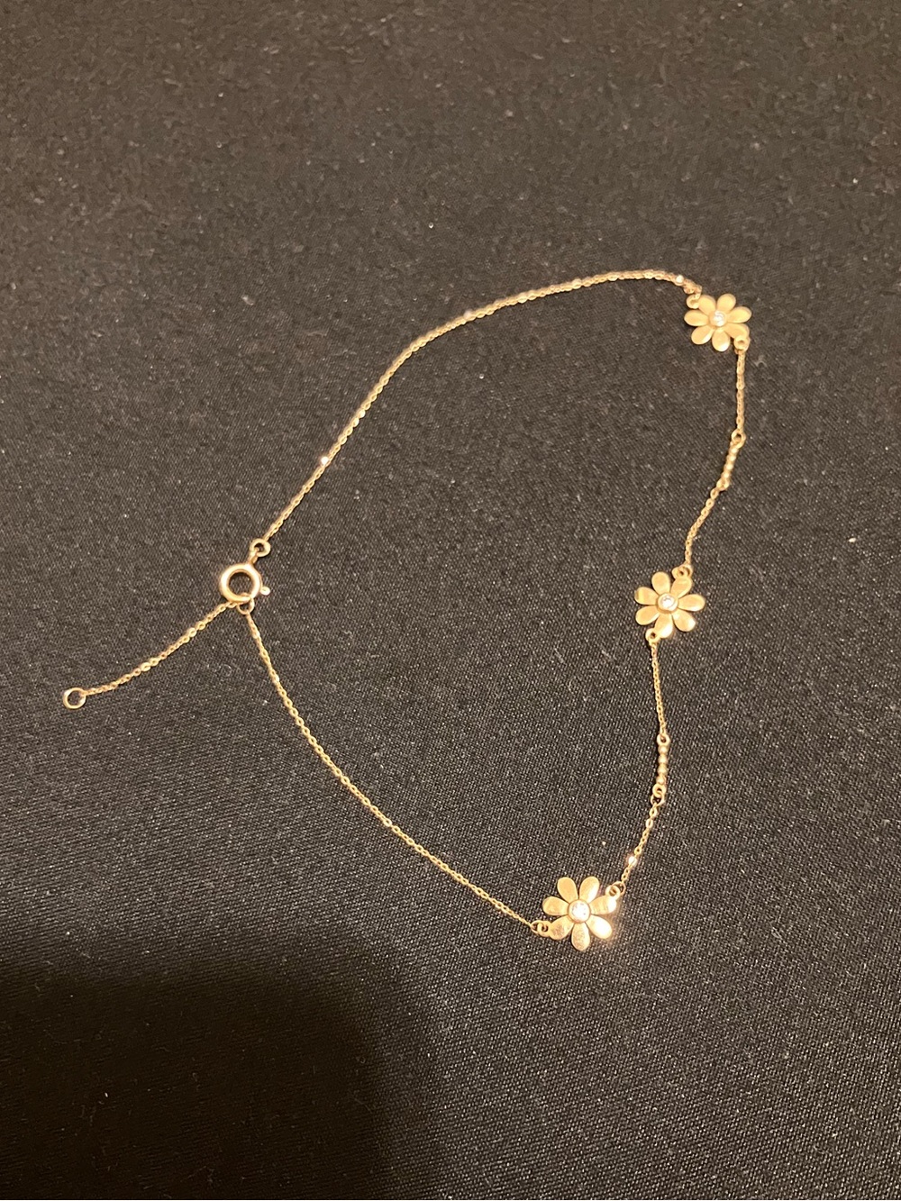 10K Gold Flower Anklet